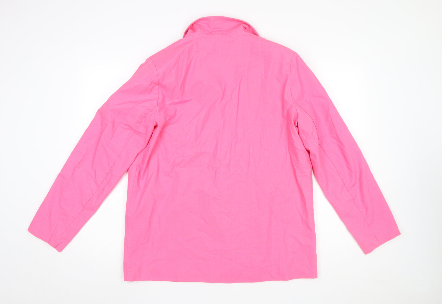 Daisy Street Women’s Pink Linen Blend Single-Breasted Blazer Size 16