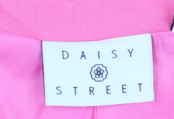 Daisy Street Women’s Pink Linen Blend Single-Breasted Blazer Size 16