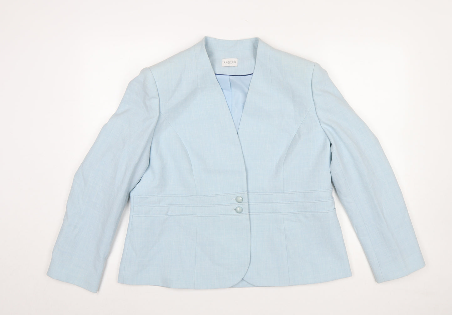 Eastex Women Blue Classic Linen Blend Suit Jacket UK 16
