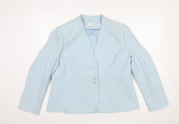 Eastex Women Blue Classic Linen Blend Suit Jacket UK 16