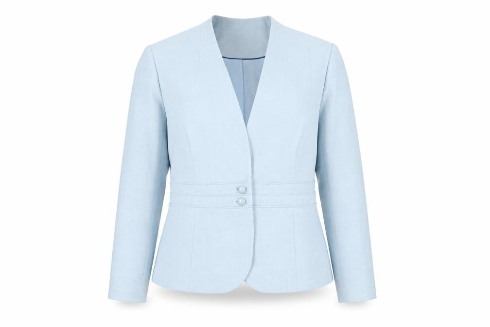 Eastex Women Blue Classic Linen Blend Suit Jacket UK 16