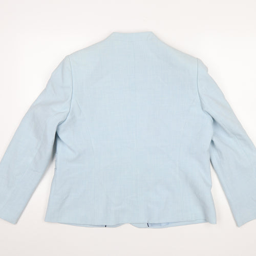 Eastex Women Blue Classic Linen Blend Suit Jacket UK 16