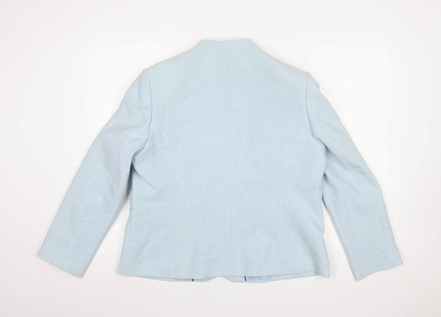 Eastex Women Blue Classic Linen Blend Suit Jacket UK 16