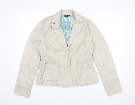 Jasper Conran Jeans Beige Cotton Blazer Jacket Women's Size 14