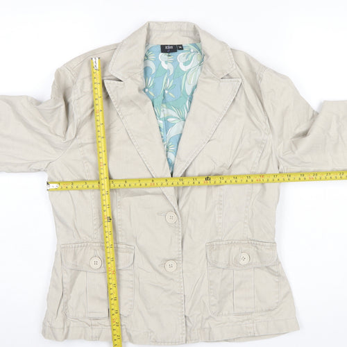 Jasper Conran Jeans Beige Cotton Blazer Jacket Women's Size 14
