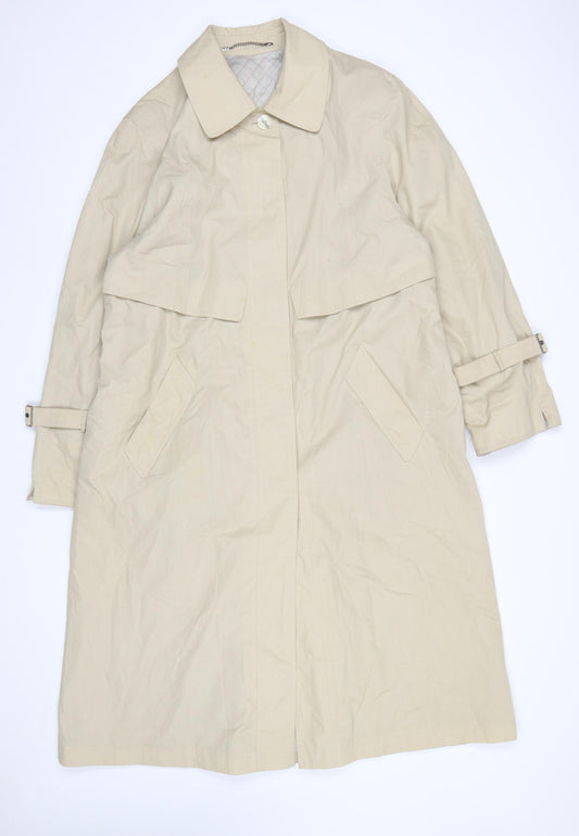 Microtouch Women's Beige Long Trench Coat Size 14