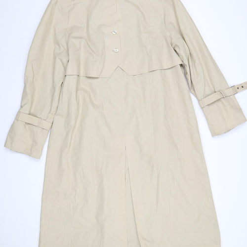 Microtouch Women's Beige Long Trench Coat Size 14