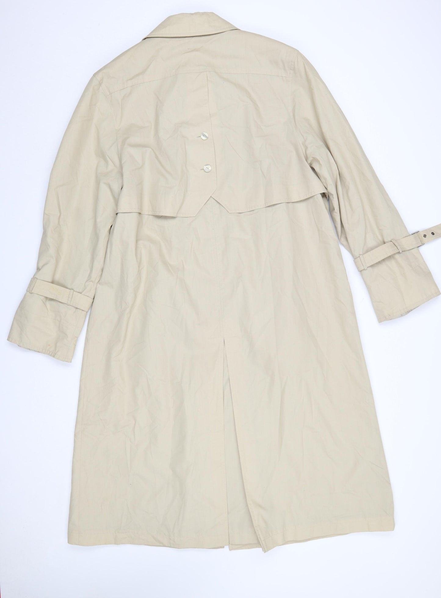 Microtouch Women's Beige Long Trench Coat Size 14