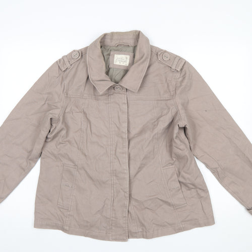 Bm Casuals Women’s Beige Cotton Mid-Length Jacket Size 14