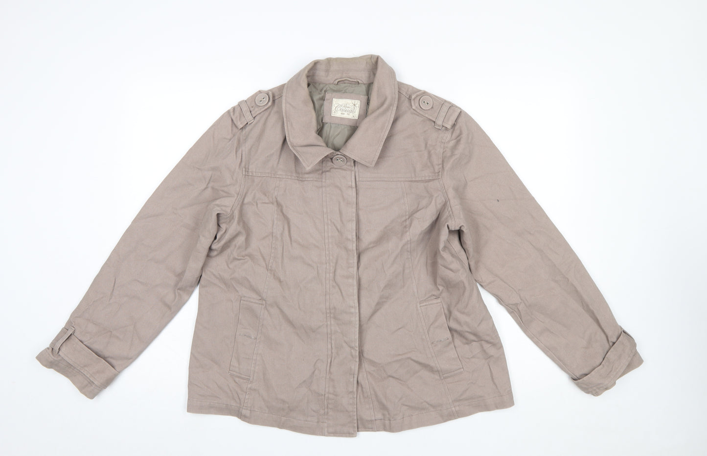 Bm Casuals Women’s Beige Cotton Mid-Length Jacket Size 14