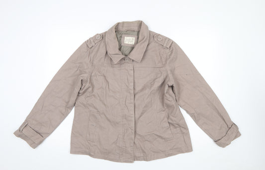 Bm Casuals Women’s Beige Cotton Mid-Length Jacket Size 14