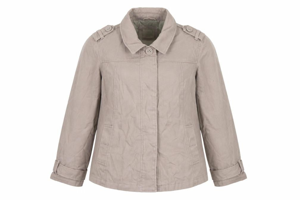 Bm Casuals Women’s Beige Cotton Mid-Length Jacket Size 14
