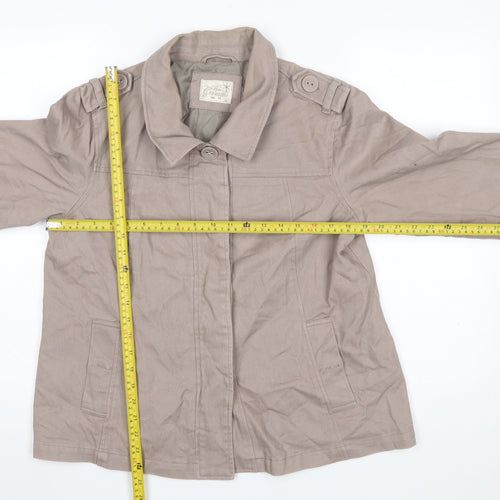 Bm Casuals Women’s Beige Cotton Mid-Length Jacket Size 14