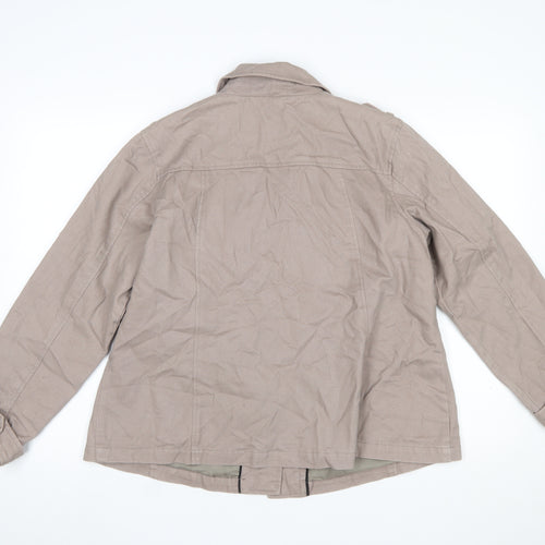 Bm Casuals Women’s Beige Cotton Mid-Length Jacket Size 14
