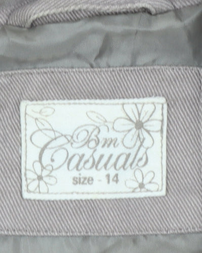Bm Casuals Women’s Beige Cotton Mid-Length Jacket Size 14