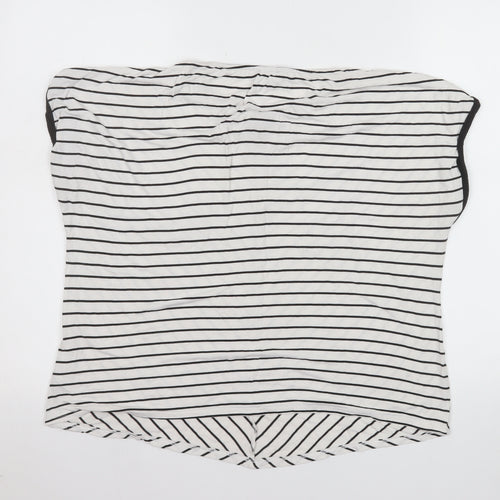 Warehouse Women's White Striped Sleeveless Blouse Size 14