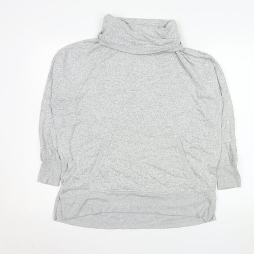 Oysho Women Grey Pullover Cowl Neck Sweatshirt Size S Viscose Blend