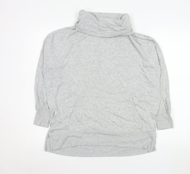 Oysho Women Grey Pullover Cowl Neck Sweatshirt Size S Viscose Blend