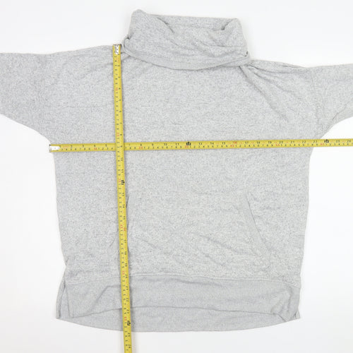 Oysho Women Grey Pullover Cowl Neck Sweatshirt Size S Viscose Blend