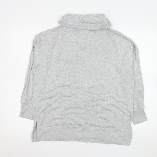 Oysho Women Grey Pullover Cowl Neck Sweatshirt Size S Viscose Blend