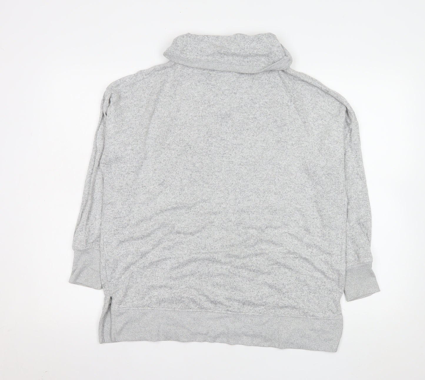 Oysho Women Grey Pullover Cowl Neck Sweatshirt Size S Viscose Blend