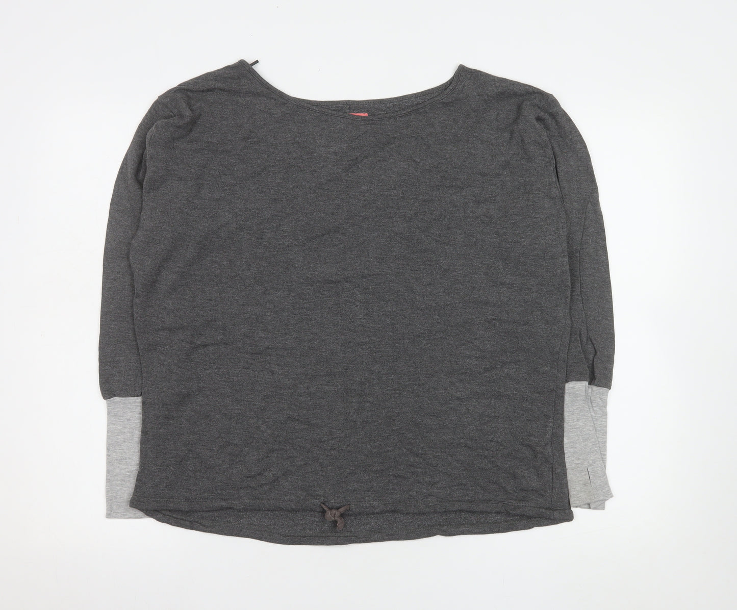 Next Women's Grey Basic 3/4 Sleeve Boat Neck T-Shirt Size S