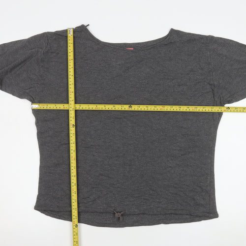 Next Women's Grey Basic 3/4 Sleeve Boat Neck T-Shirt Size S