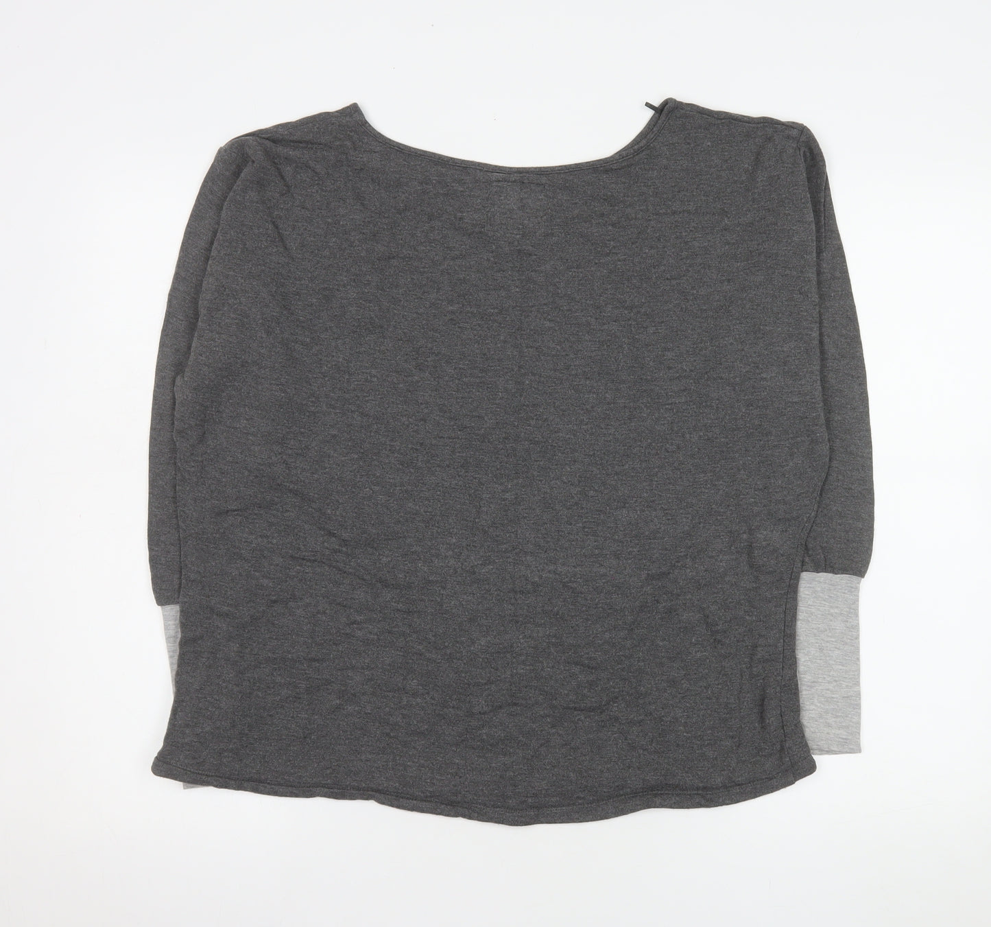 Next Women's Grey Basic 3/4 Sleeve Boat Neck T-Shirt Size S