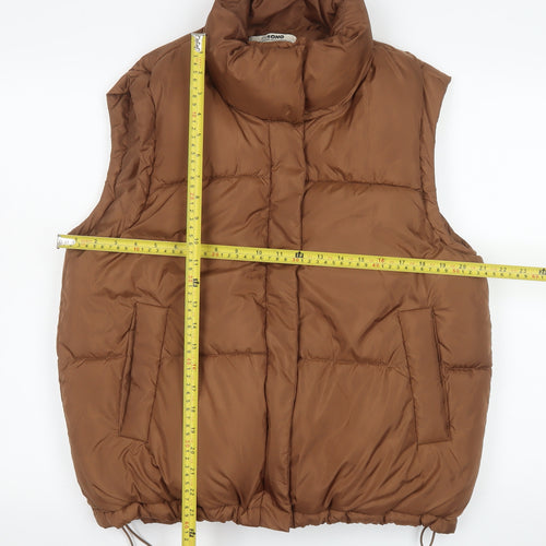 Ci Sono Women Brown L Puffer Waistcoat Windproof Cozy Vest