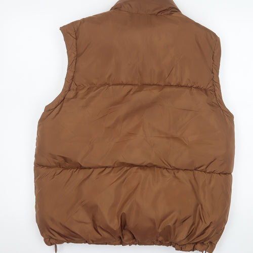 Ci Sono Women Brown L Puffer Waistcoat Windproof Cozy Vest