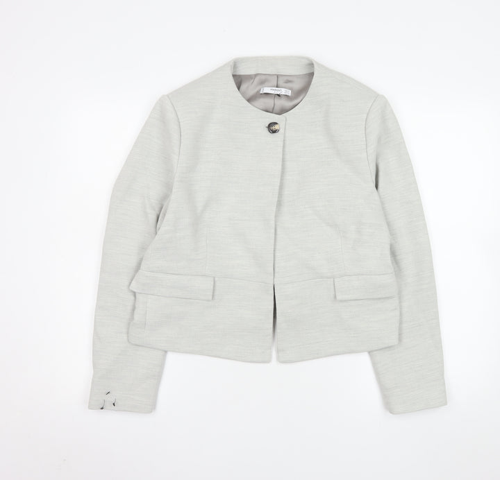 Mango Women Beige Suit Jacket XL Classic Lined Tailored Blazer