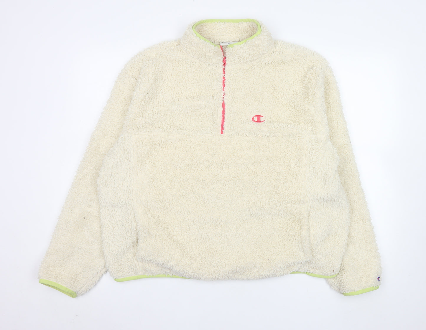 Champion Elite Womens Beige Fleece 1/4 Zip Pullover Hoodie XL