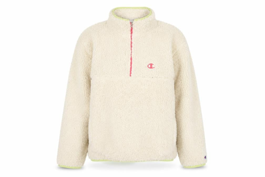 Champion Elite Womens Beige Fleece 1/4 Zip Pullover Hoodie XL