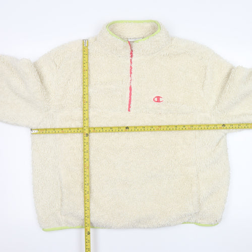 Champion Elite Womens Beige Fleece 1/4 Zip Pullover Hoodie XL