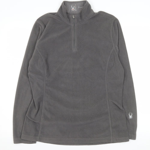 Spyder Women’s Grey Fleece 1/4 Zip Pullover Sweatshirt Size L 14/16