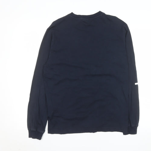Champion Men's Blue Long Sleeve Crew Neck Cotton Top M