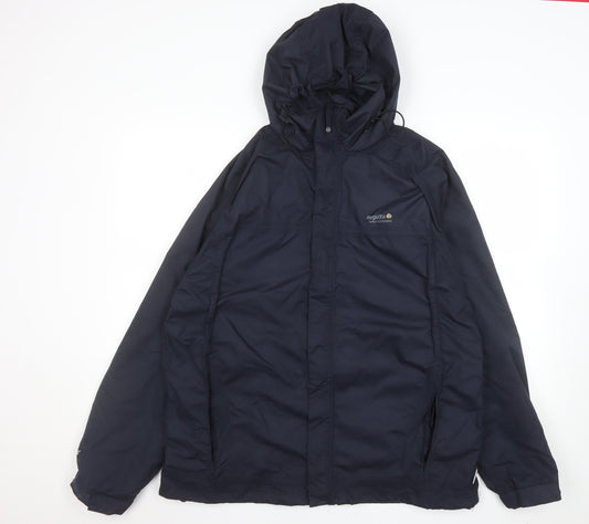 Regatta Men's Blue L Waterproof Hooded Rain Jacket Size L 42in