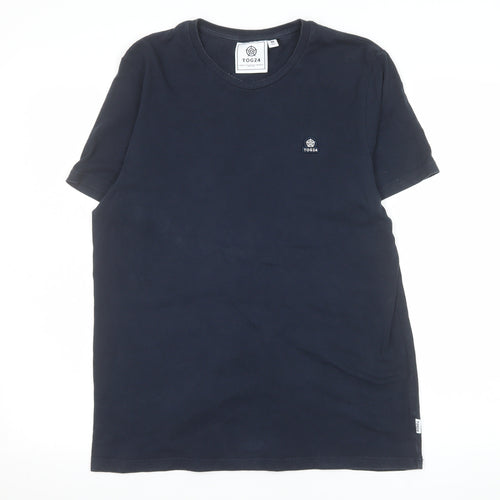 TOG24 Men's Blue Crew Neck Cotton Short Sleeve T-Shirt M