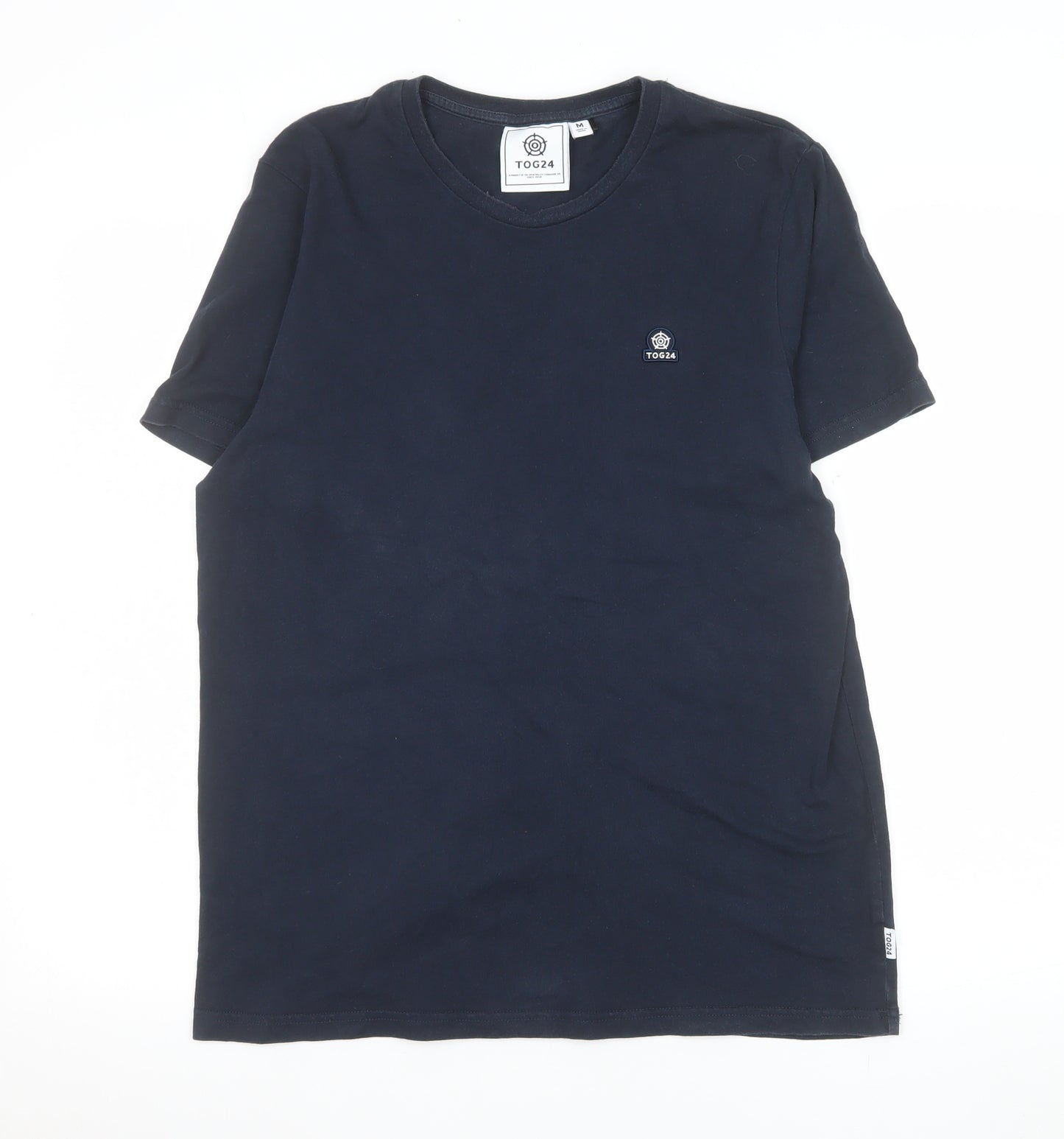 TOG24 Men's Blue Crew Neck Cotton Short Sleeve T-Shirt M
