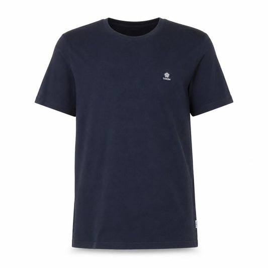 Front view of TOG24 Men's Blue Crew Neck Cotton Short Sleeve T-Shirt M