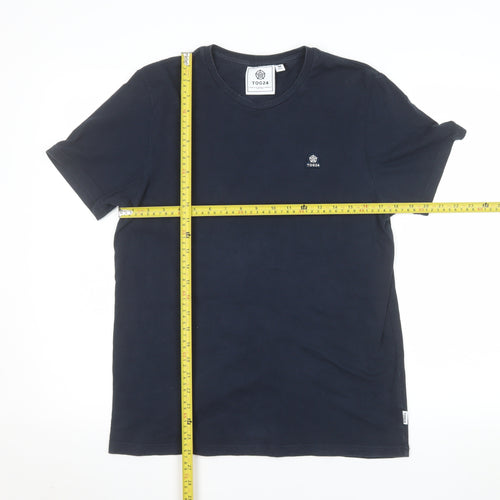 TOG24 Men's Blue Crew Neck Cotton Short Sleeve T-Shirt M