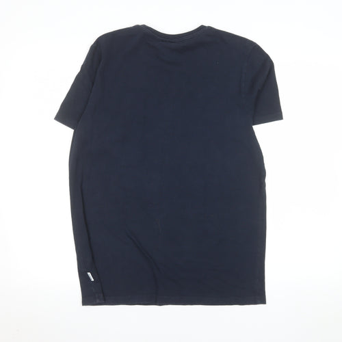 TOG24 Men's Blue Crew Neck Cotton Short Sleeve T-Shirt M