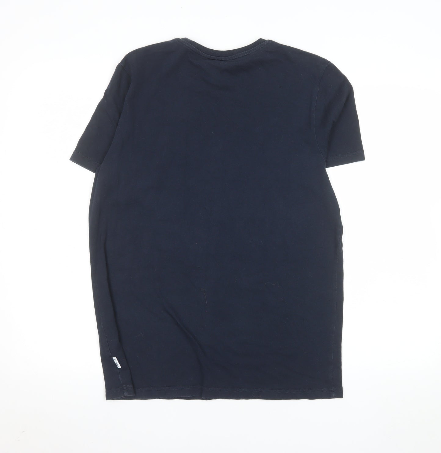 TOG24 Men's Blue Crew Neck Cotton Short Sleeve T-Shirt M