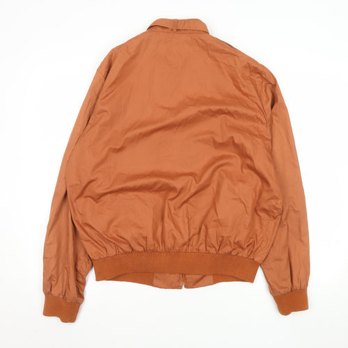 Trader Bay Men's Brown L Bomber Jacket Cotton Blend Zip Casual