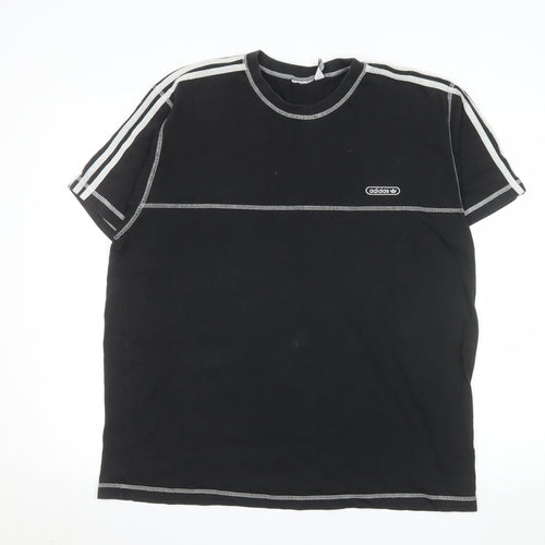 Adidas Men's Black XL Crew Neck Short Sleeve Cotton T-Shirt