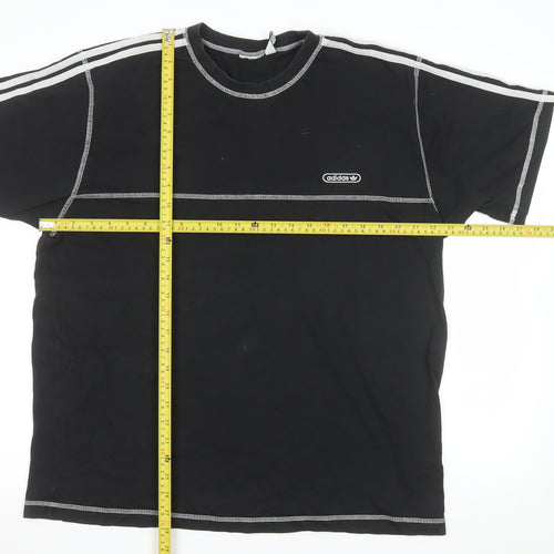 Adidas Men's Black XL Crew Neck Short Sleeve Cotton T-Shirt
