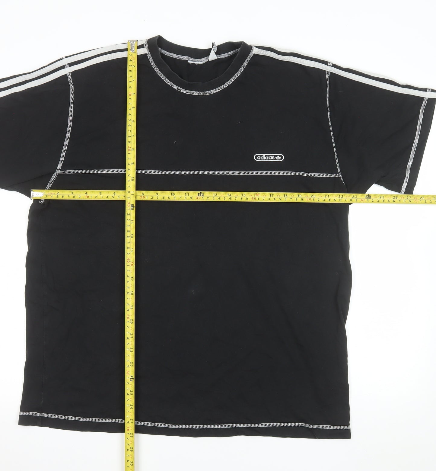 Adidas Men's Black XL Crew Neck Short Sleeve Cotton T-Shirt