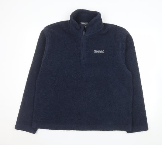 Regatta Mens Blue Fleece 1/2 Zip Pullover Sweatshirt Size L