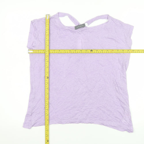 Mint Velvet Womens Purple Linen Short Sleeve Summer T-Shirt Size S