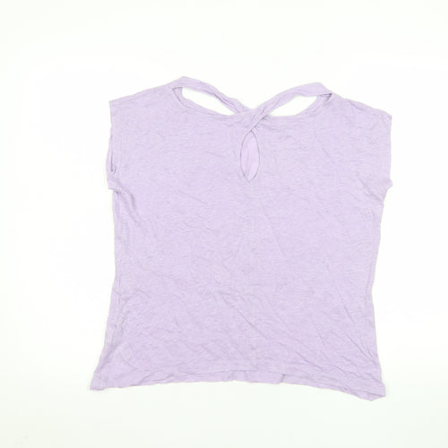 Mint Velvet Womens Purple Linen Short Sleeve Summer T-Shirt Size S